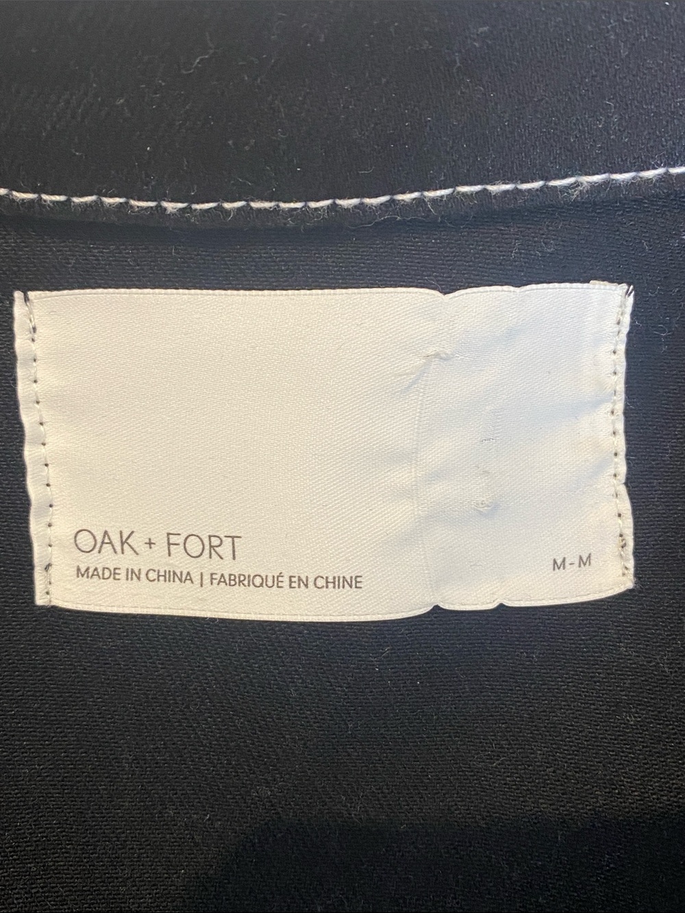 OAK + FORT Black Contrast Stitch Cropped Utility Jacket M Minimalist - Picture 11 of 13